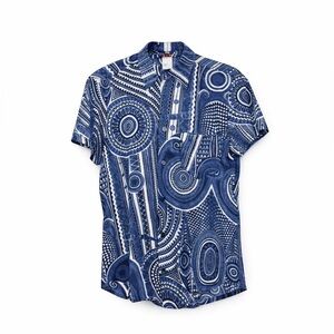 Jean Paul Gaultier Vintage 90s Tattoo Mesh Shirt Men’s Rare Indigo Tribal Print